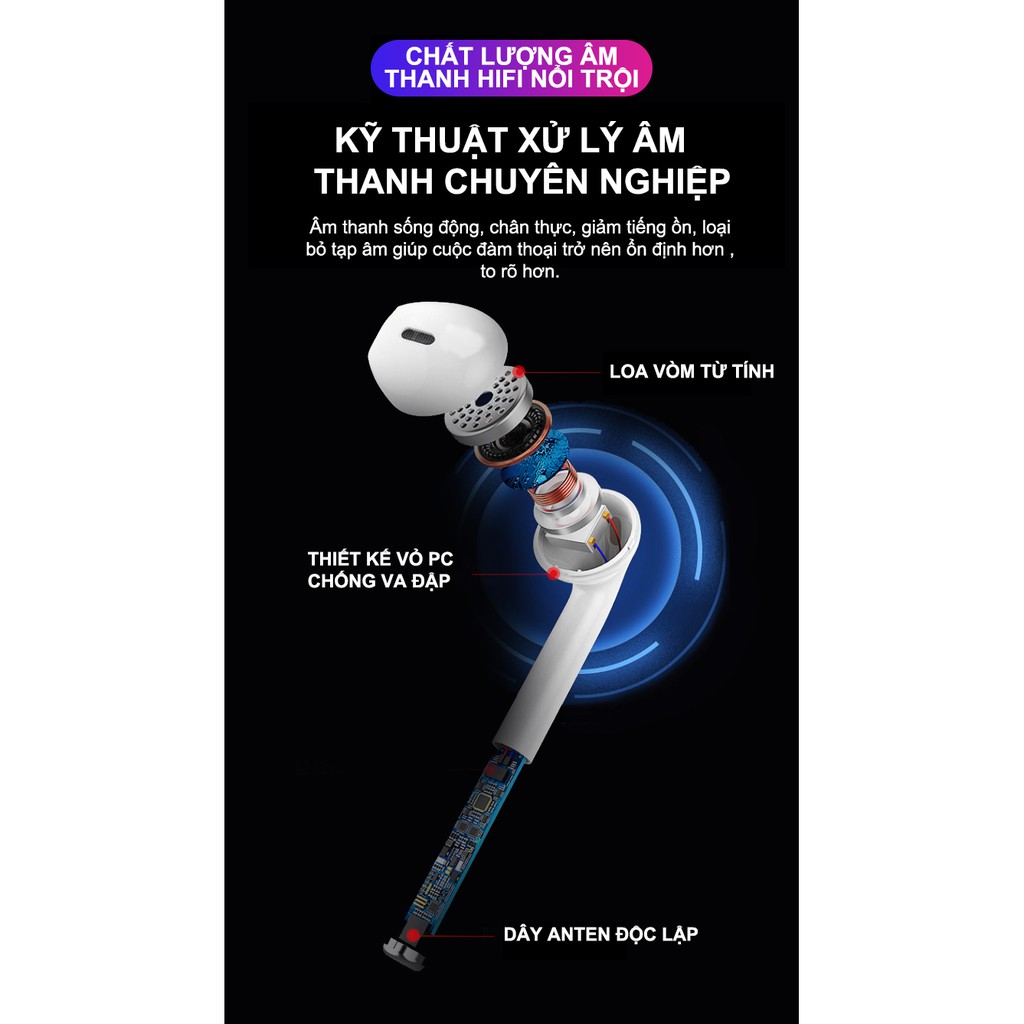 Tai nghe bluetooth i12 Bản Pro Nâng Cấp Cảm Biến Vân Tay Nghe Hay Bảo Hành 12 Tháng