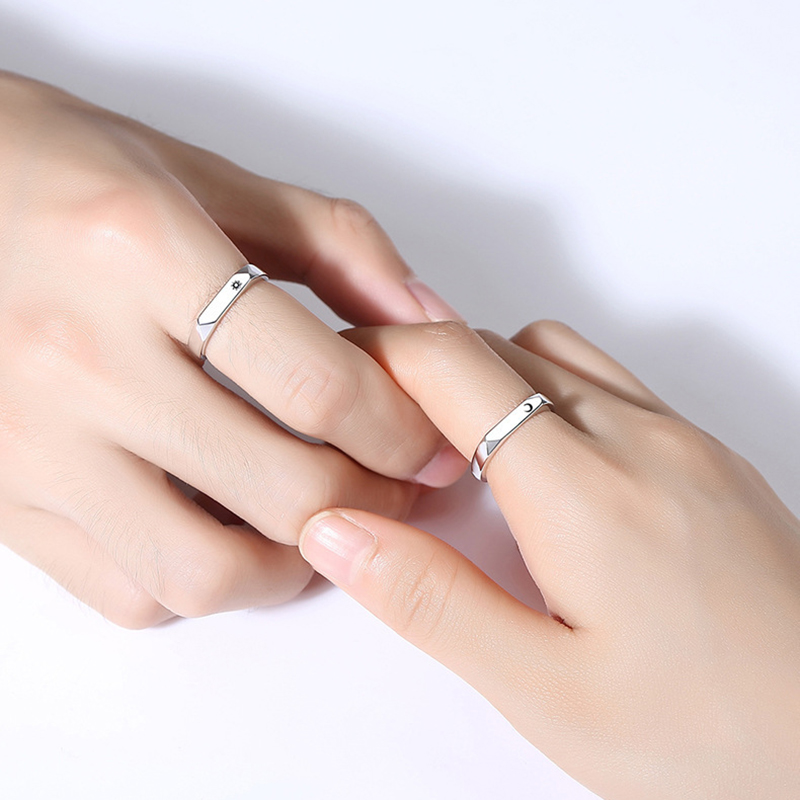 Nhẫn Đeo Tay Kim Loại Hình Mặt Trăng Mặt Trời Thời Trang Cho Nữ