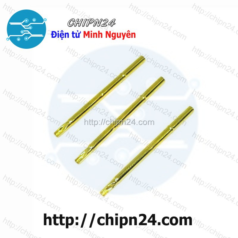 [3 CÂY] (DIP) Vỏ Kim test mạch P100-4S, dài 33.3mm, đường kính đầu 1.67mm, đường kính thân 1.83mm, trở kháng 50mΩ, 3A