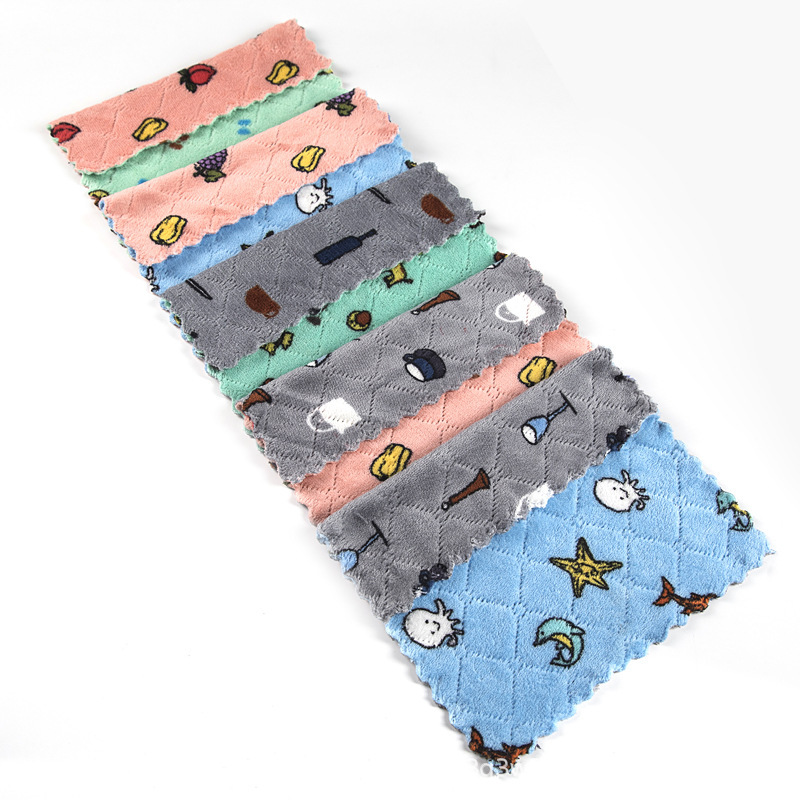 Khăn lau đa năng họa tiết bếp, bát đĩa, cốc chén thấm nước chống dính dầu mỡ hai mặt loại to 25x25cm Kitchen towel | BigBuy360 - bigbuy360.vn