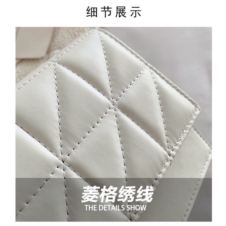 Túi Đeo JASMIN NOIR Vai Nắp Lật Dây Xích Họa Tiết Kẻ Sọc Cho Nữ