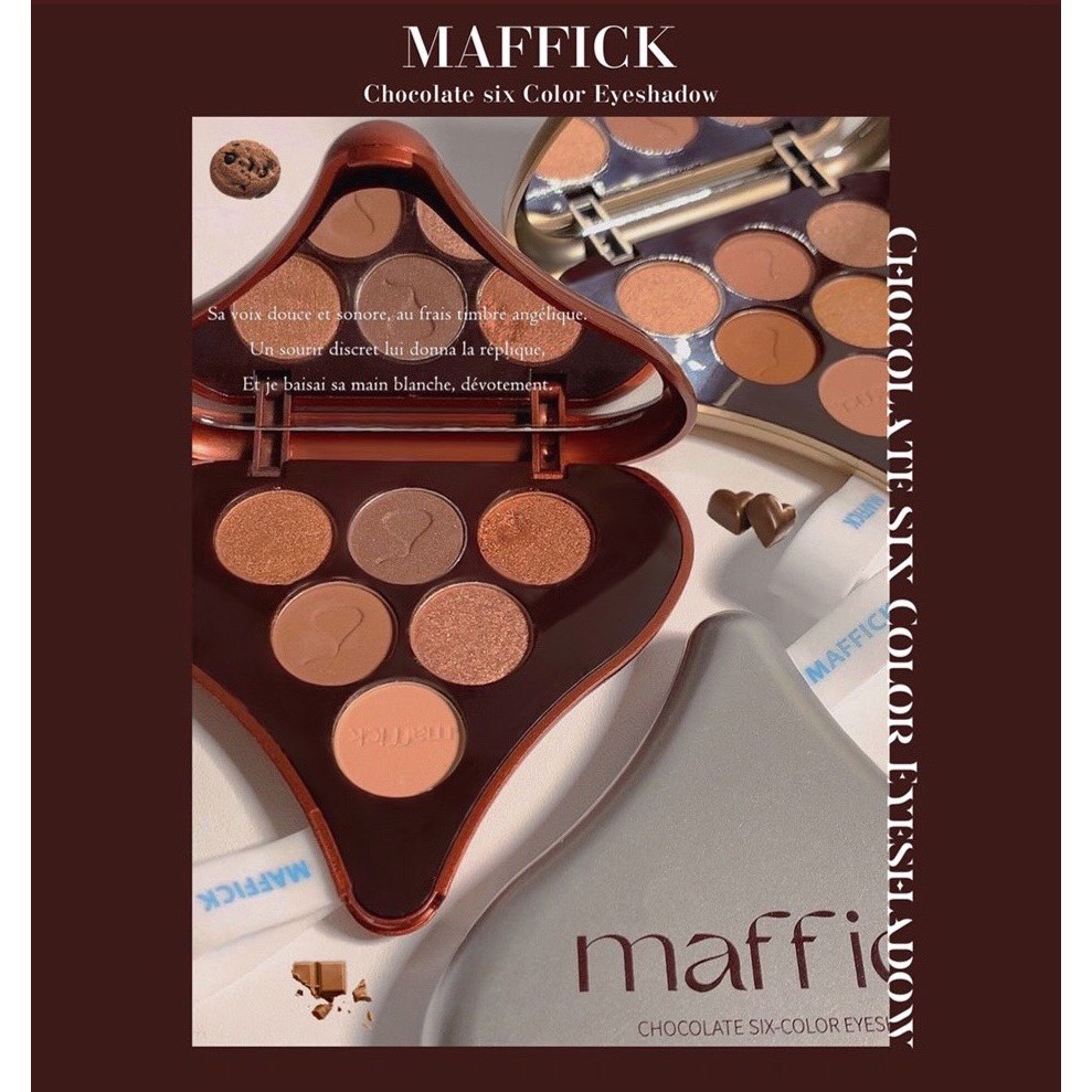 Bảng phấn mắt 6 màu socola kisses MAFFICK tông cam đào cam đất xinh xắn Chocolate Six-Color Eye Shadow hot Tiktok MAFI33 | BigBuy360 - bigbuy360.vn