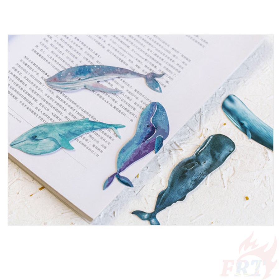 ❉ Dấu Trang Cá Voi Xanh ❉ Set 30 Thẻ Đánh Dấu Sách Thời Trang