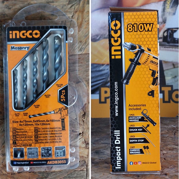 Máy khoan tường, khoan gỗ, khoan kim loại INGCO ID81085 dùng điện 810W Ø1.5-13mm (Tặng kèm bộ 5 mũi khoan bê tông trơn)