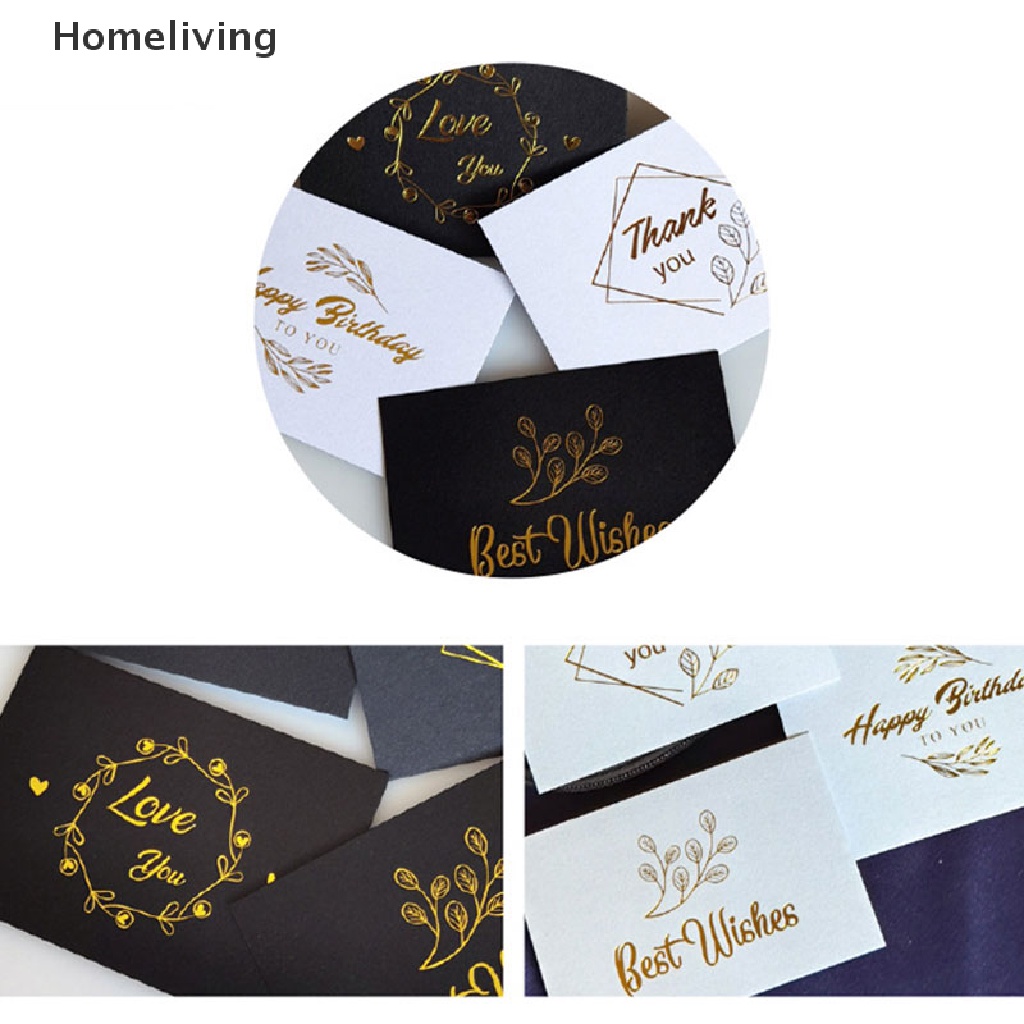 Set 50 Thiệp Chúc Mừng Sinh Nhật / Đám Cưới Màu Đồng In Chữ Thank You Xinh Xắn Thẻ