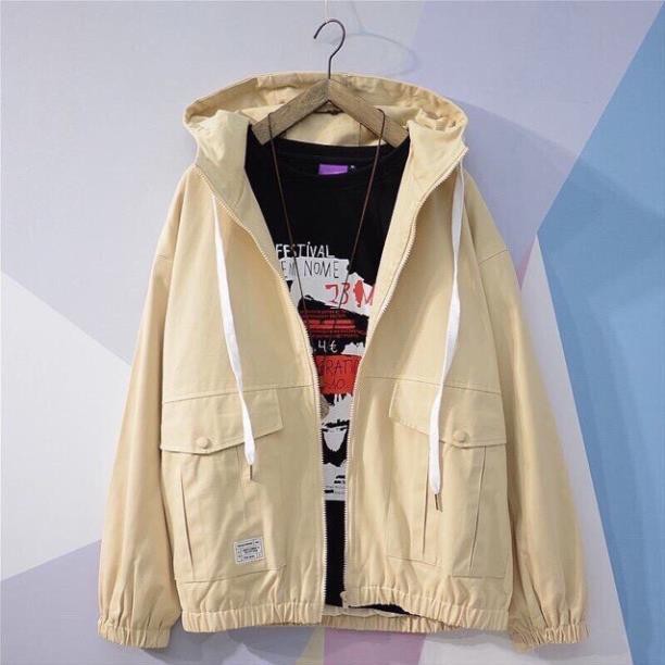 Áo khoác dù Chống Nắng dành cho nam nữ có mũ, jacket form rộng có 3 màu unisex ulzzang XUAK SHOP