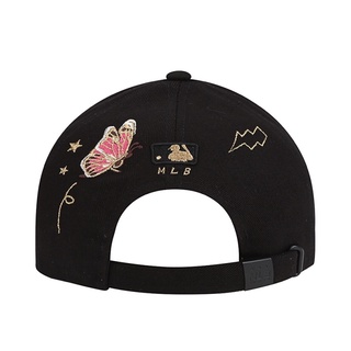 [ Chính Hãng ] Mũ MLB Gold Bee Structured Ball Cap Màu Đen ( 32CPFN111-50L ) | PiuPiu Authentic