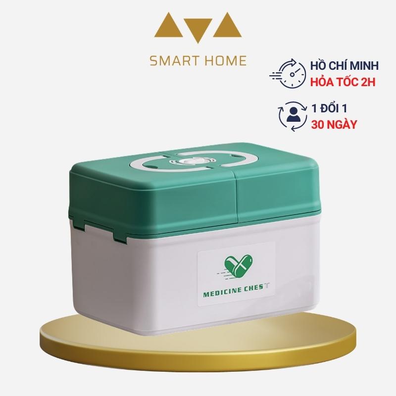 Hộp Đựng Thuốc Gia Đình Y Tế Phân Loại Thuốc Cỡ Lớn 3 Tầng Bung 2 Bên Siêu Tiện Dụng Smart Home 1904