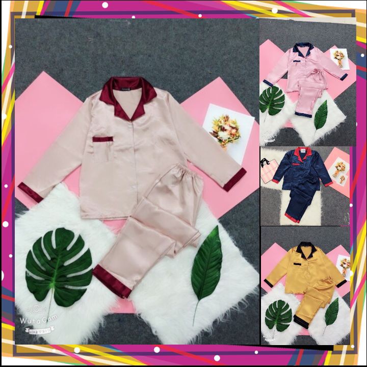 đồ bộ pijama nữ chất phi lụa mờ mặc nhà siêu xinh M879