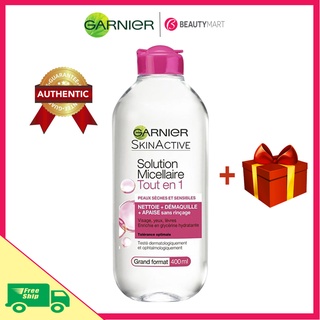 Nước tẩy tẩy trang cho da khô nhạy cảm Garnier SkinActive màu đỏ hồng chính hãng Pháp - BeautyMart
