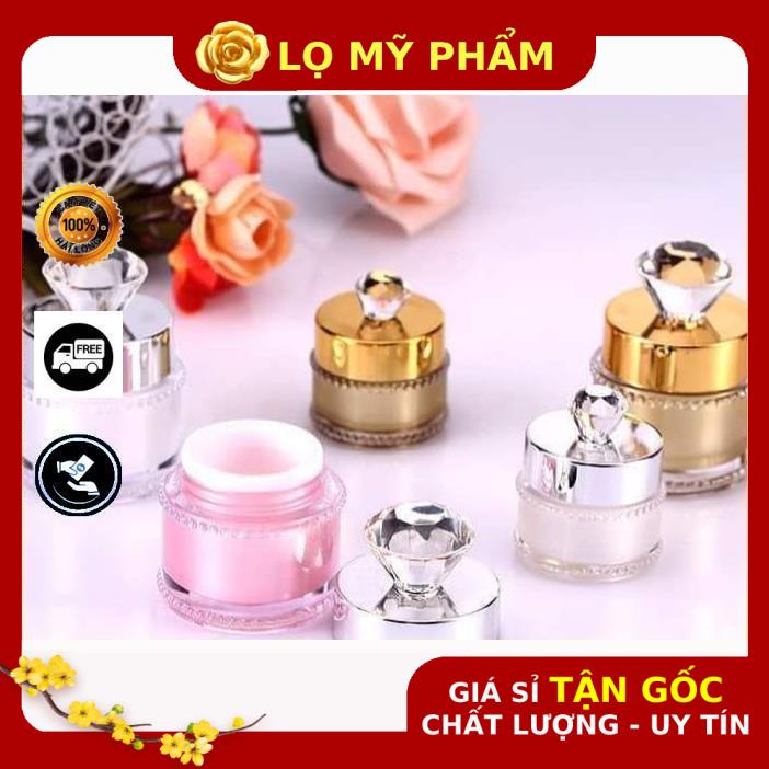 Hủ Đựng Kem ❤ GIÁ TỐT NHẤT ❤ Hủ chiết kem hột xoàn 5g,15g vàng,bạc đựng mỹ phẩm , phụ kiện du lịch