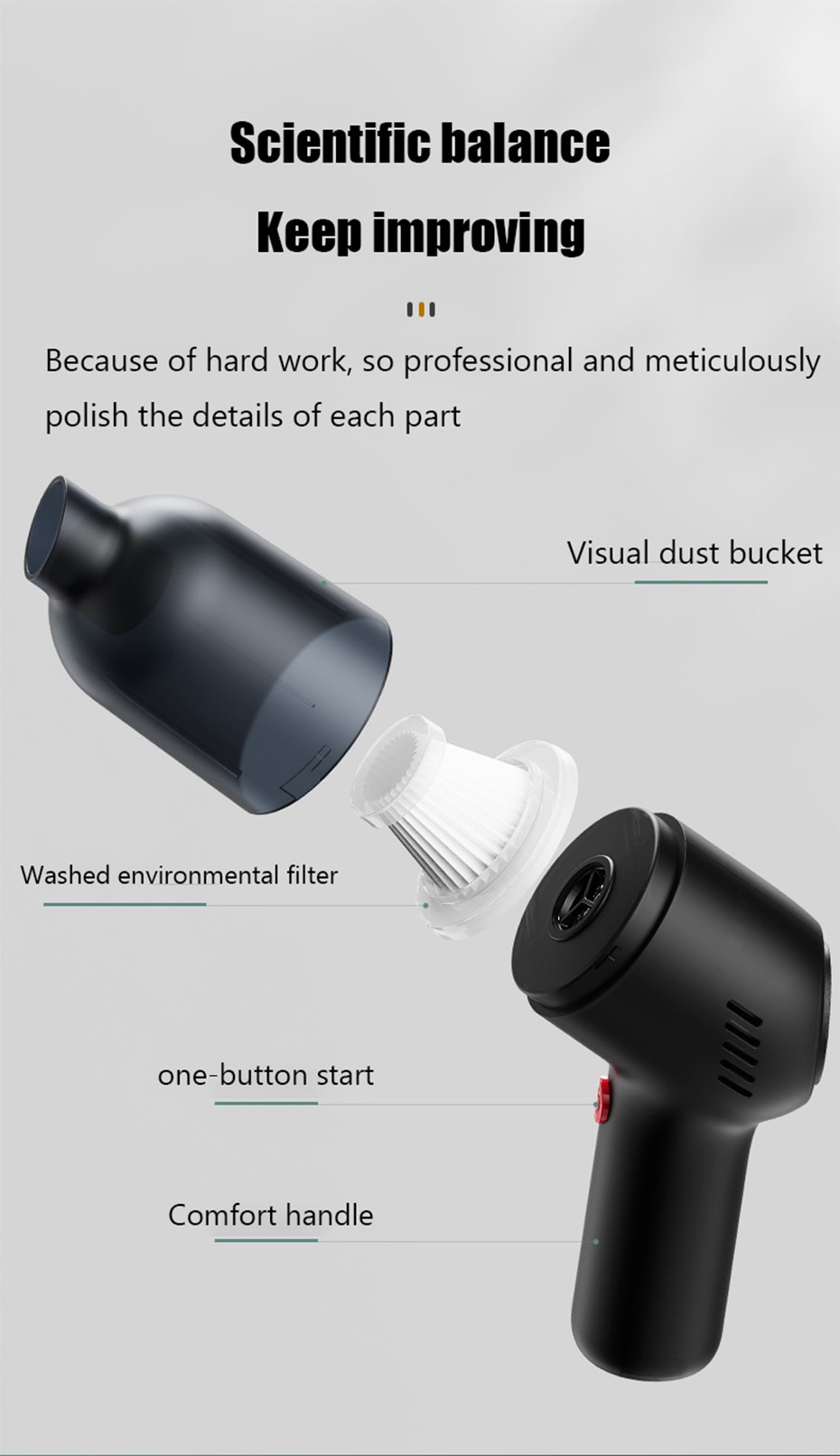 Máy Hút Bụi Mini Cầm Tay Cho Xe Hơi 8000pa | BigBuy360 - bigbuy360.vn