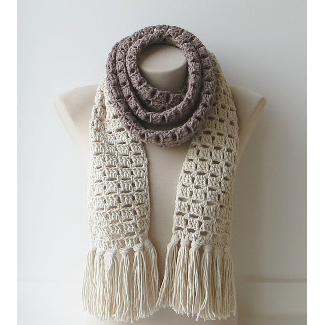 Khăn len handmade - Khăn len móc tay cực trang nhã