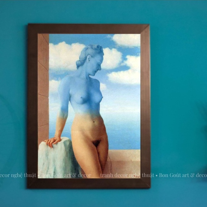Tranh Rene Magritte - MA THUẬT ĐEN 💜canvas treo tường decor trang trí phòng nghệ thuật Siêu thực