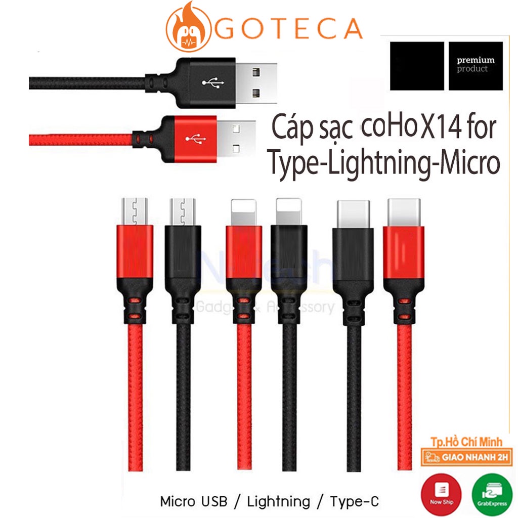 Cáp Sạc Hoco/Type C/Micro Usb X14