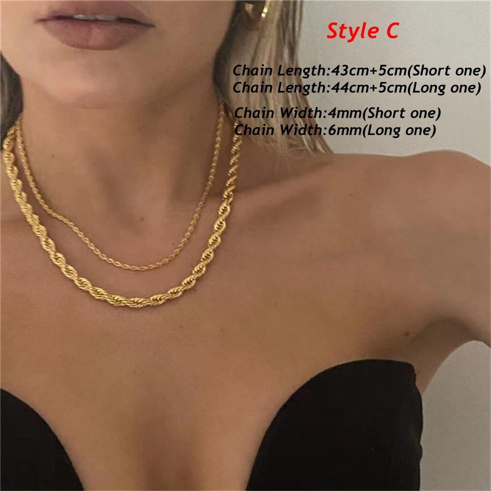 Vòng cổ Dạng Xoắn Bằng Thép Không Gỉ Cho Nam &amp; Nữ