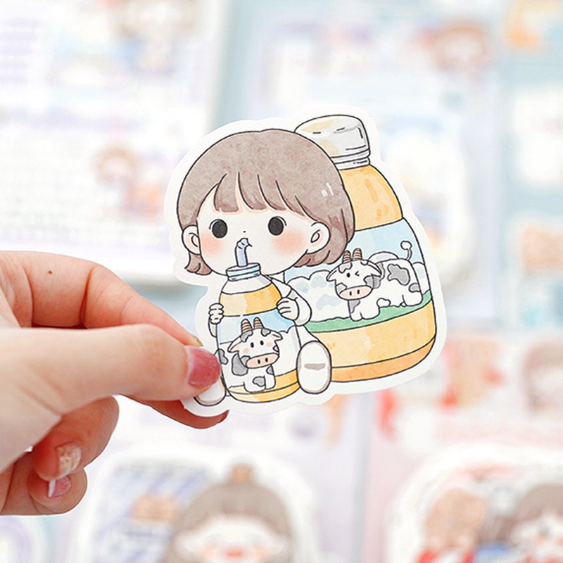 Giấy note ghi chú cute trơn dán hình cô gái chàng trai dễ thương vintage nhiều màu