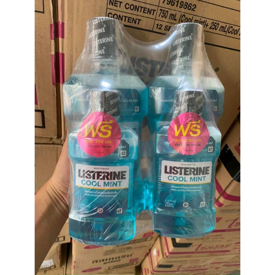 Nước súc miệng Listerine Thái Lan có tặng kèm chai nhỏ ( 750ml + 250ml )