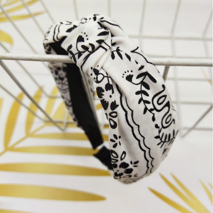 Bờm cài tóc phong cách Vintage vải đũi đẹp dễ thương BN110