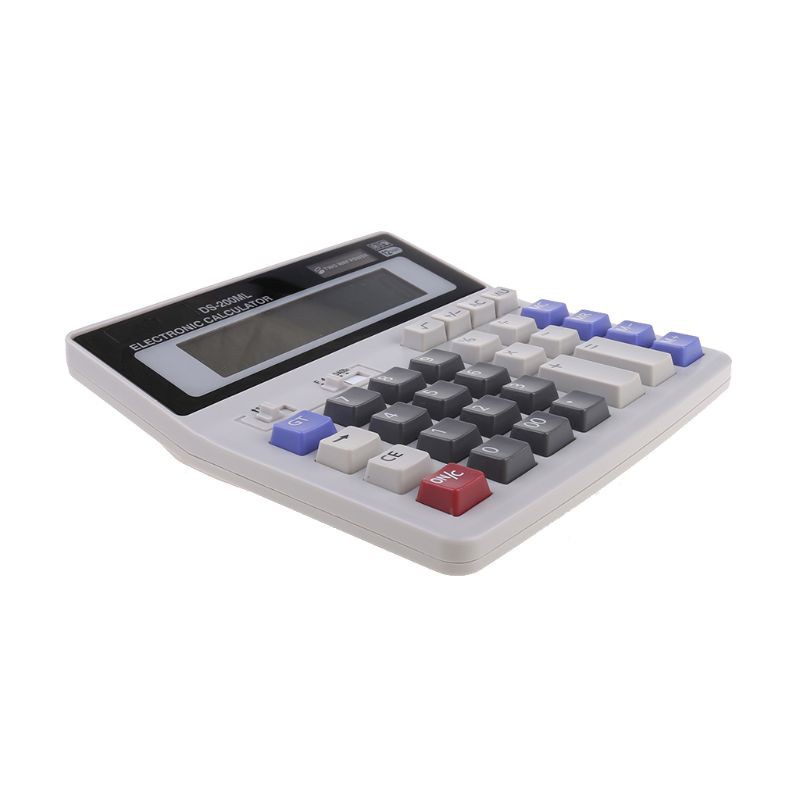 DOU Standard Function Scientific Electronics Desktop Calculators, Dual Power, Big Button 12 Digit Large LCD Display, Handheld for Daily and Basic Office