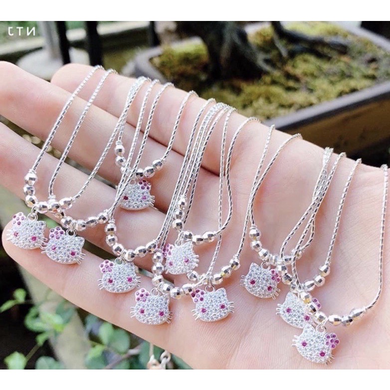 Dây chuyền mèo kitty cho bé yêu chuẩn bạc ta xinh xắn - Kho sỉ bạc Nhất Linh