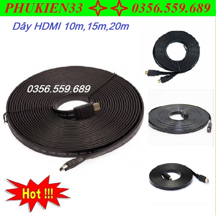 Dây HDMI loại dẹt 10M- 15M- 20M cao cấp