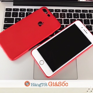 Ốp dẻo đỏ khoét Táo cho iPhone (ốp xi nhung, hangtotgiasoc)