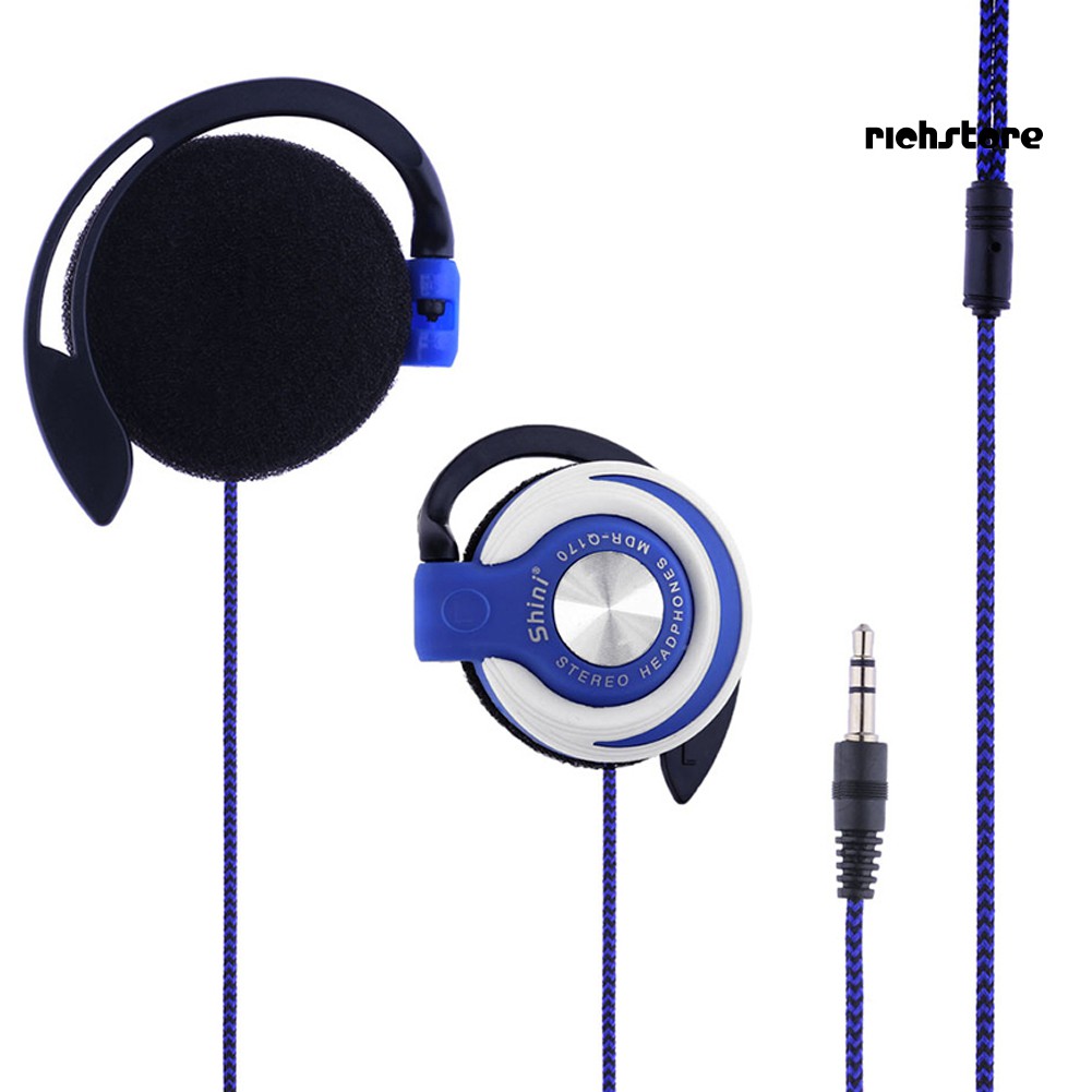 EJ_Universal 3.5mm Plug Wired Clip On Ear Sports Earphone Heavy Bass Headphone