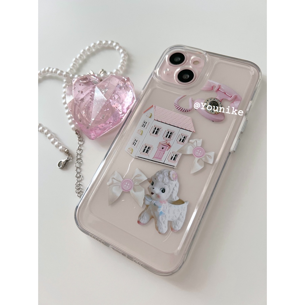 Ốp Điện Thoại Hình Búp Bê Màu Hồng Phong Cách Hàn Quốc Cho Iphone 14 / 13pro / 12promax / 11 / r
