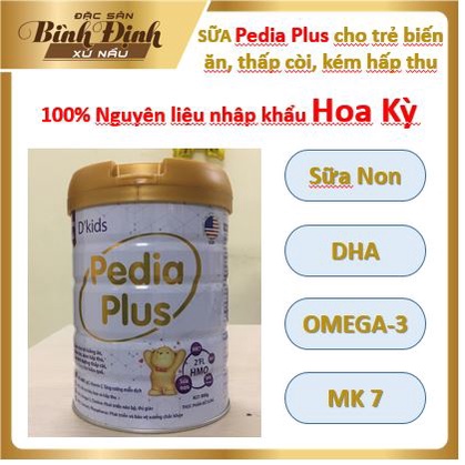 Sữa dinh dưỡng Pedia Plus cho trẻ biến ăn, chậm lớn, kém hấp thu, tăng cân hiệu quả - Hộp 900gr
