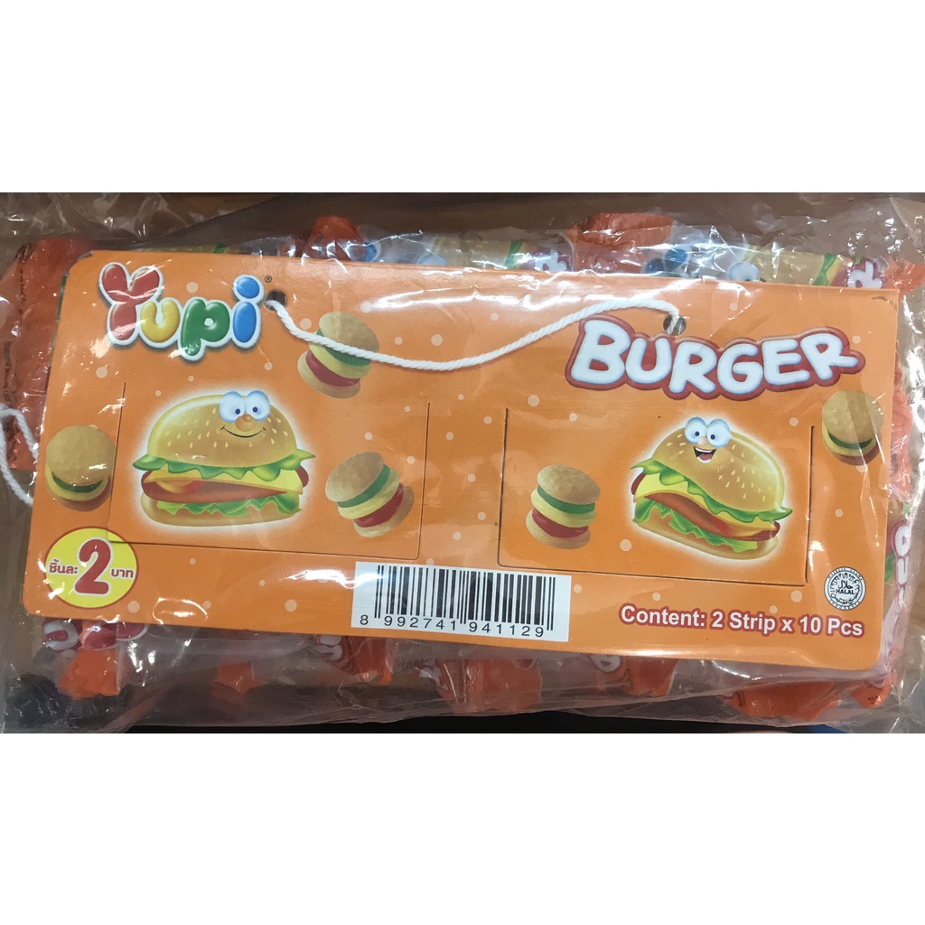 Combo 2 Dây Kẹo dẻo Yupi Burger Hương Trái Cây