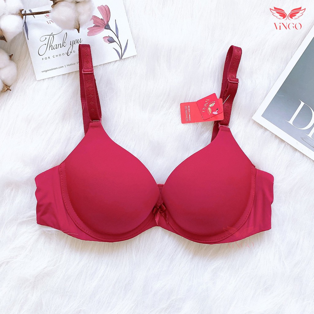 Áo Lót Ngực Đệm Dày Có Gọng VINGO Thiết Kế Quả Chéo Trơn và Ren Nâng Đẩy Tạo Khe Cao Cấp Mặc Cùng Áo Dài S159 - 251 VNGO