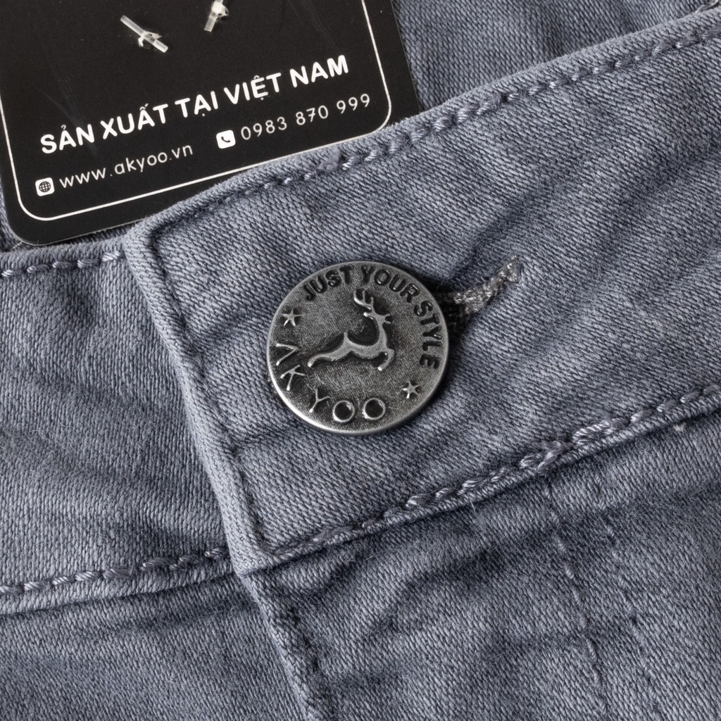 Quần Sooc Jean Big Size Nam 80-140kg AKYOO Vải Jean Co Giãn, Thoải Mái, Bền Màu - SJ1301