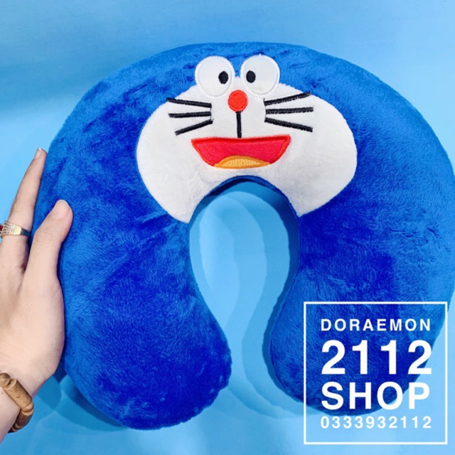 COMBO Gối cổ du lịch Doraemon kèm bịt mắt nhung
