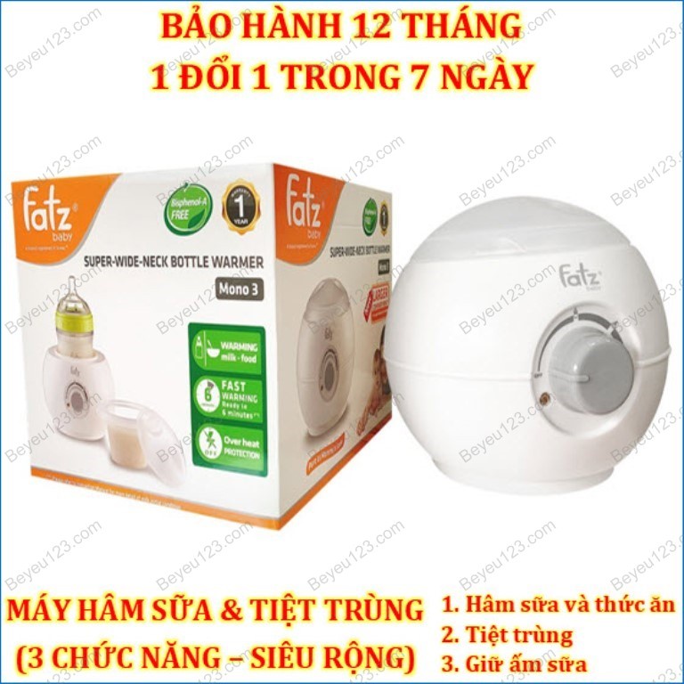 Máy hâm sữa và thức ăn cho bình sữa siêu rộng FATZBABY FB3027SL - Fatz Mono 3