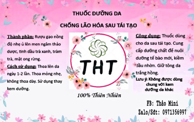 Thuốc dưỡng da sau tái tạo chống lão hoá