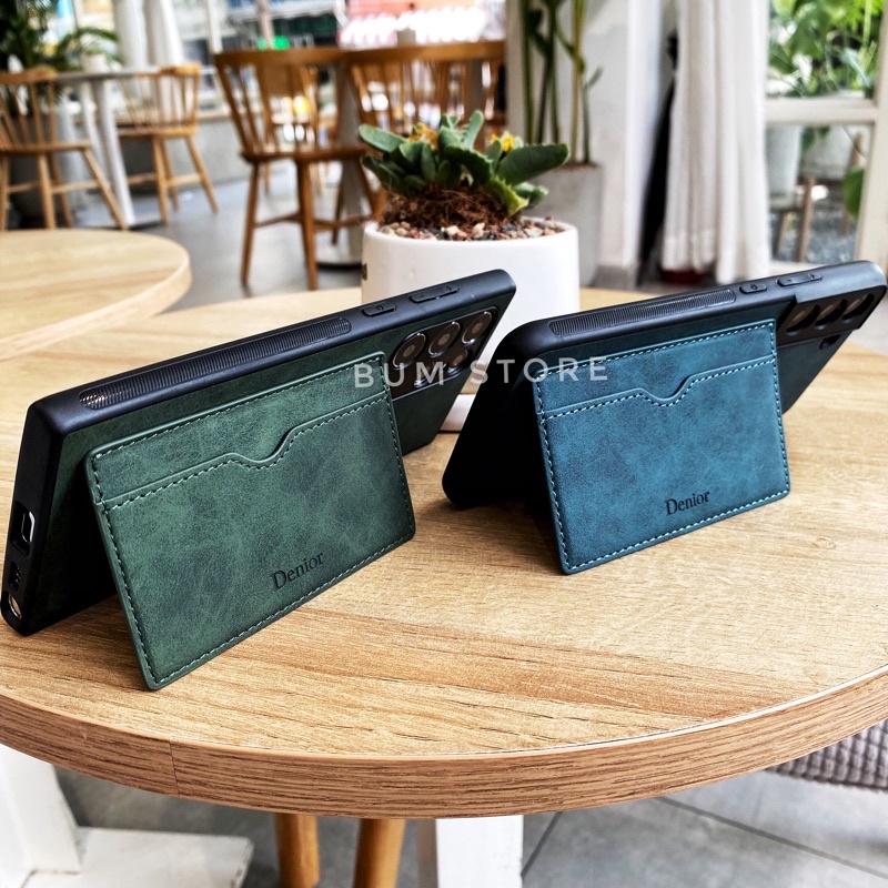 Ốp Lưng Da Lộn Có Ngăn Thẻ ATM Cao Cấp Samsung S23 Ultra / S23 PLus / S22 Ultra / S22 Plus / Note 20 Ultra