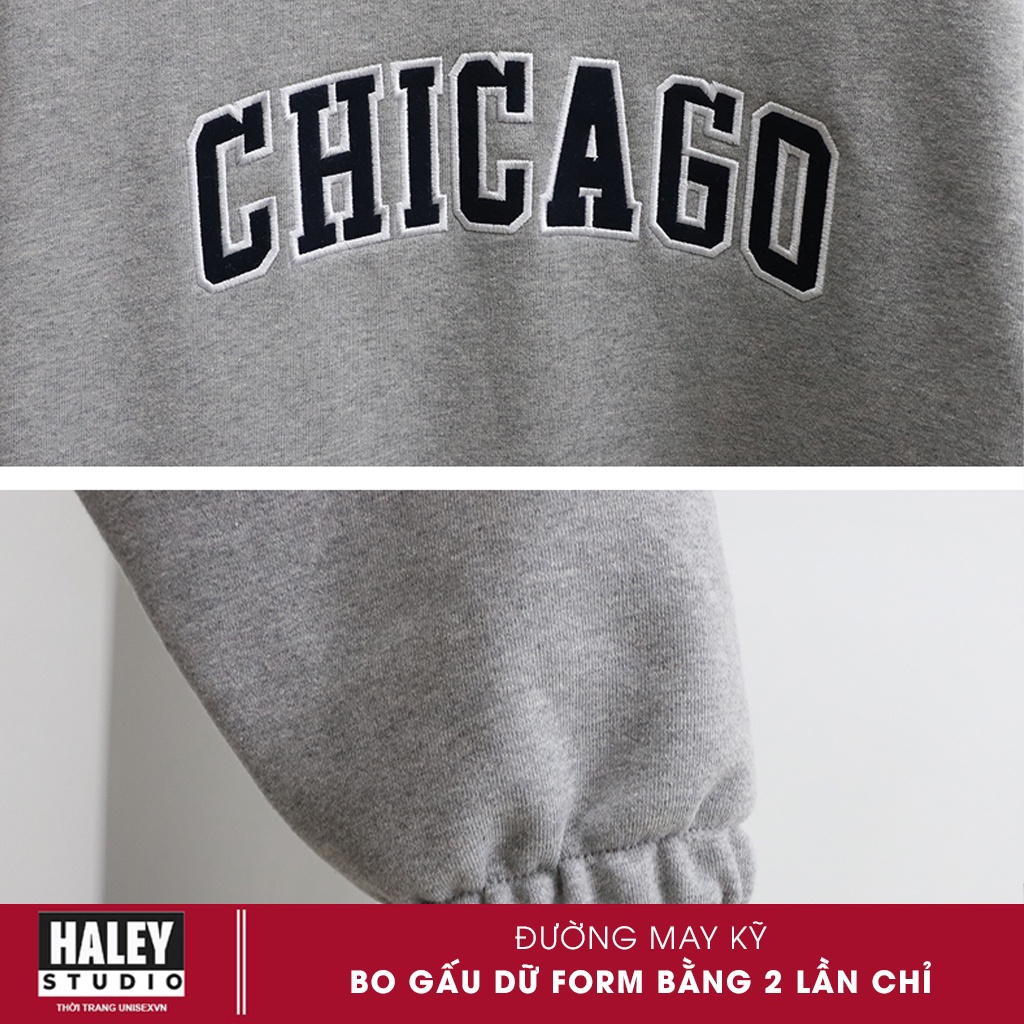 Áo Sweater Nam Nữ unisex Chicago cute HALEY Chất nỉ bông đẹp thu đông phong cách Hàn Quốc cá tính mã HD262