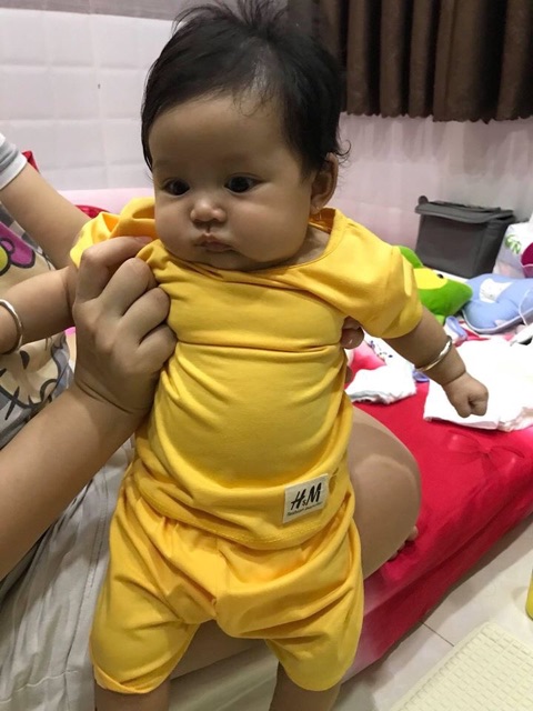 Bộ thun màu trơn cho bé trai và bé gái 5-19kg