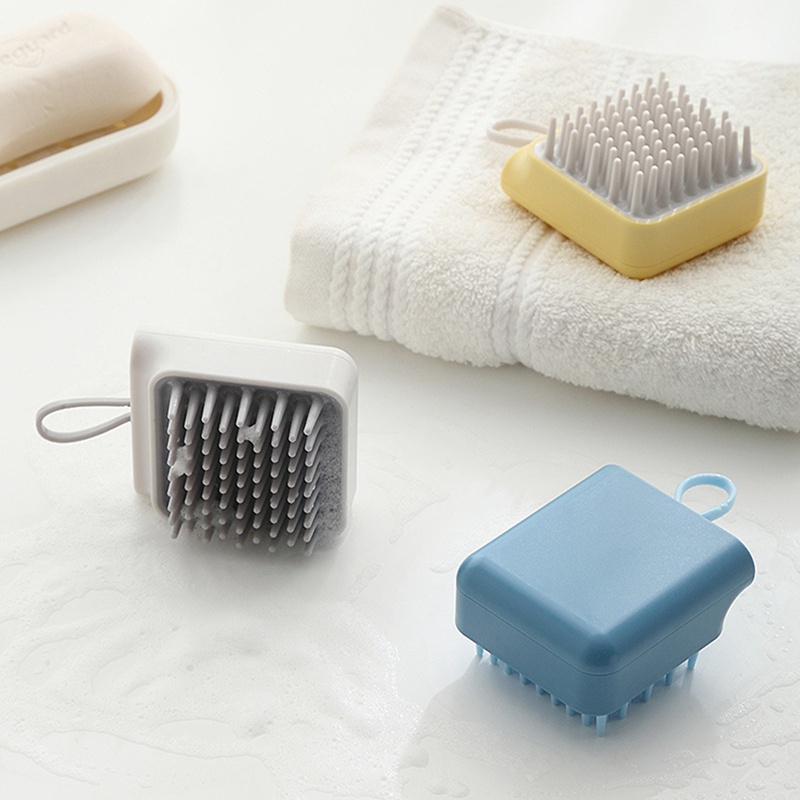 [Hàng mới về] Bàn chải silicon mềm giúp mát xa da đầu