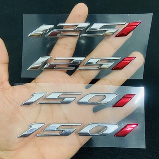 Tem logo số 125i, 150i chất liệu nhựa nổi xi bóng cao cấp thích hợp dán xe HONDA, YAMAHA