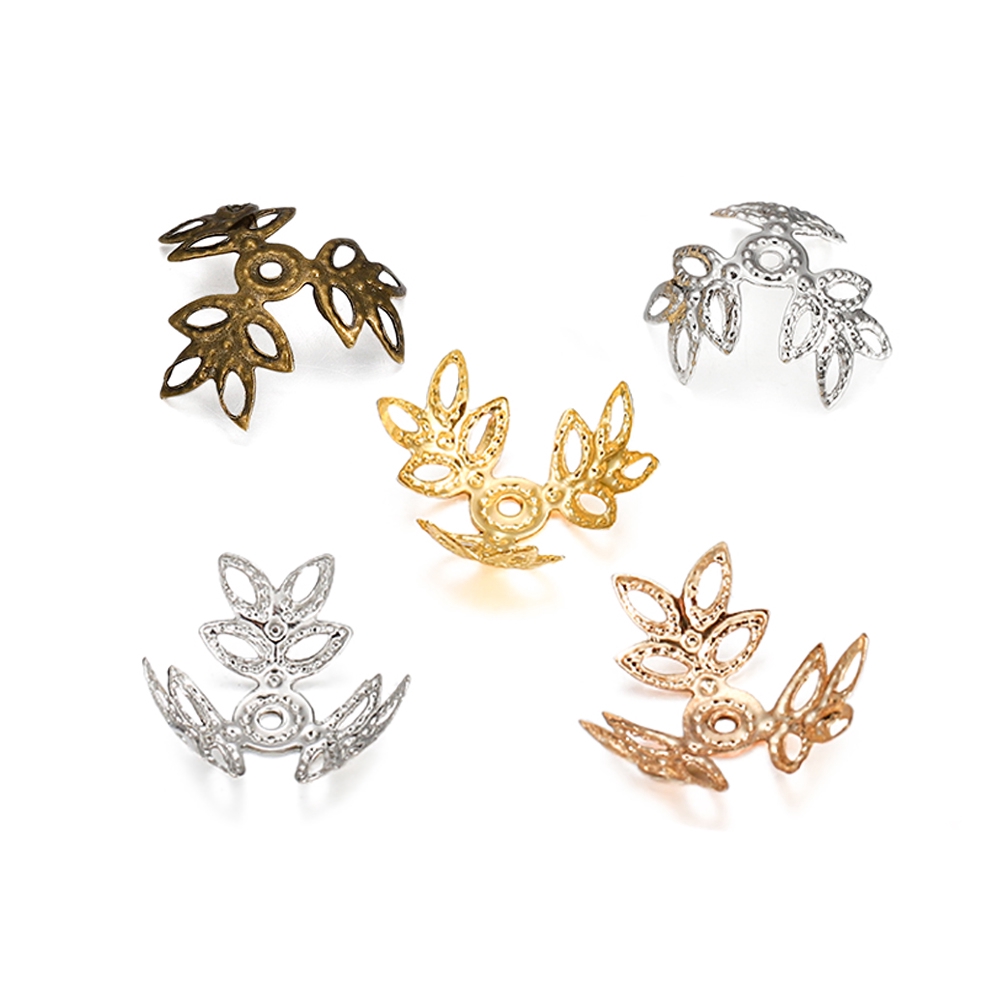 Set 100 phụ kiện làm đồ trang sức thiết kế hình lá 16x16mm