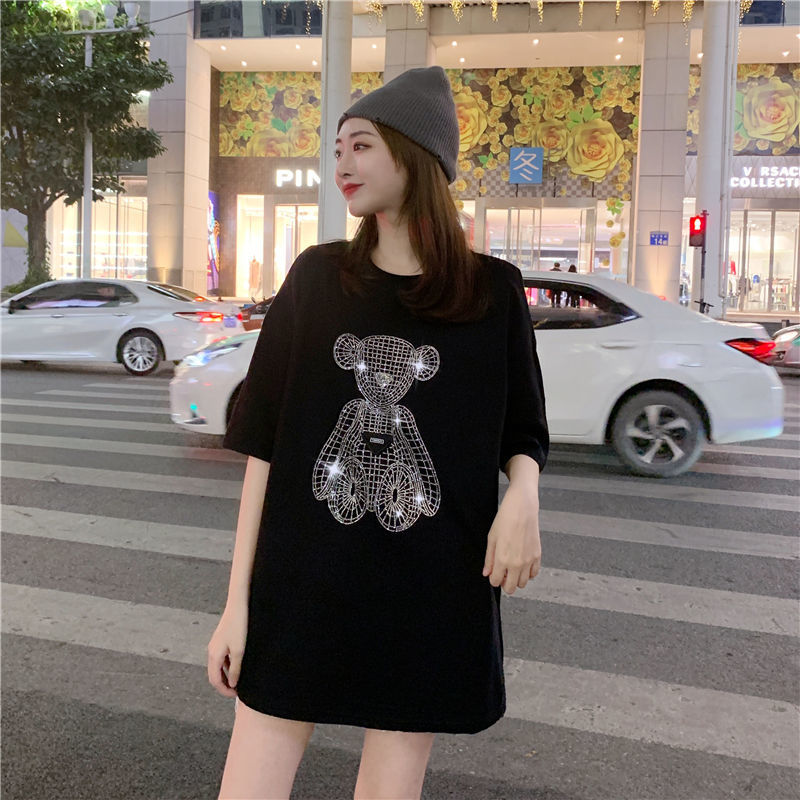 Áo Thun Tay Ngắn Đính Đá Thời Trang Độc Đáo Cho Nữ