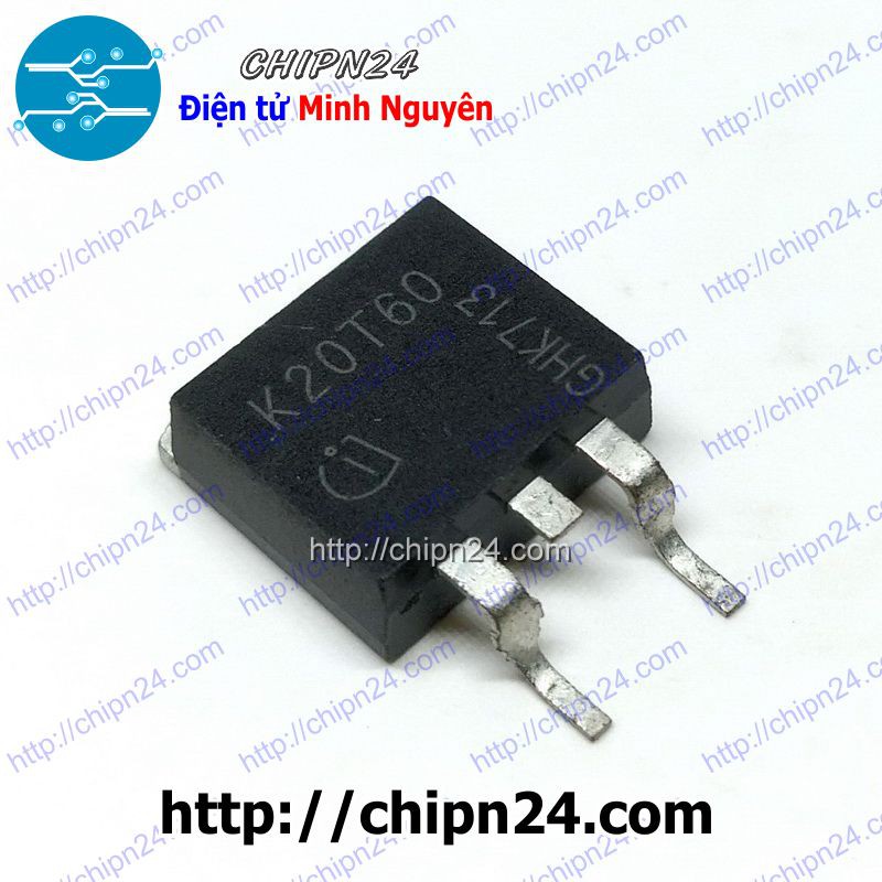 [1 CON] IGBT Dán 20N60 TO-263 20A 600V (Kênh N) (SMD Dán) (K20T60 IKB20N60T)