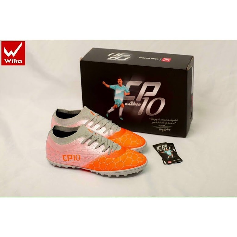 Giày Đá Bóng Wika CP10 Chính Hãng, Giày Đá Banh Sân Cỏ Nhân Tạo Công Phượng Tặng Tất Chống Trượt Cao Cấp