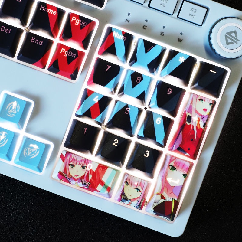 Zero Two Keycap Cherry Profile DARLING trong anime FRANXX Theme PBT Dye thăng hoa keycaps cơ học