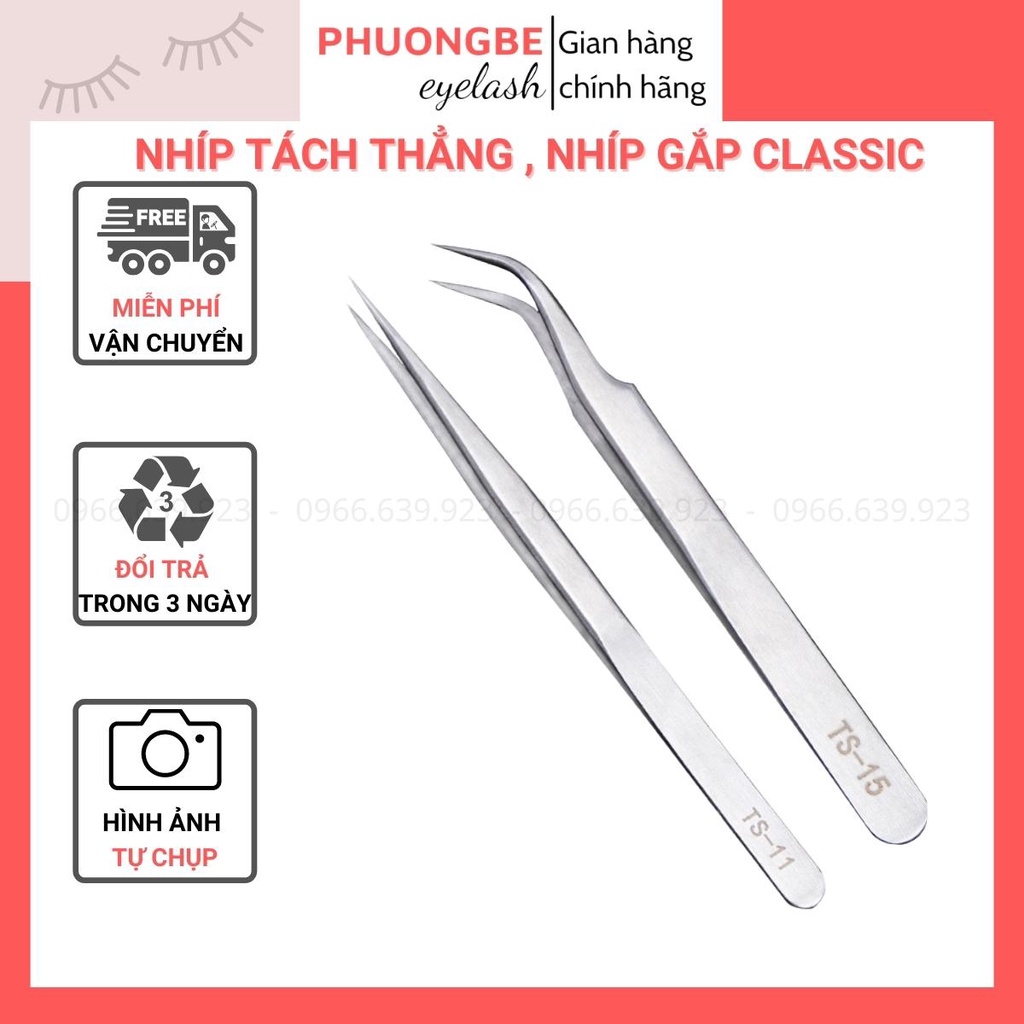 Nhíp nối mi classic,Nhíp tách mi cong,thẳng Vetus ,gắp mụn,gắp lông yến