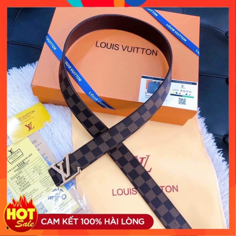 Thắt lưng nam LV ❤️𝐅𝐑𝐄𝐄 𝐒𝐇𝐈𝐏❤️ dây lưng lv mặt kim loại nguyên khối chống trầy xước.