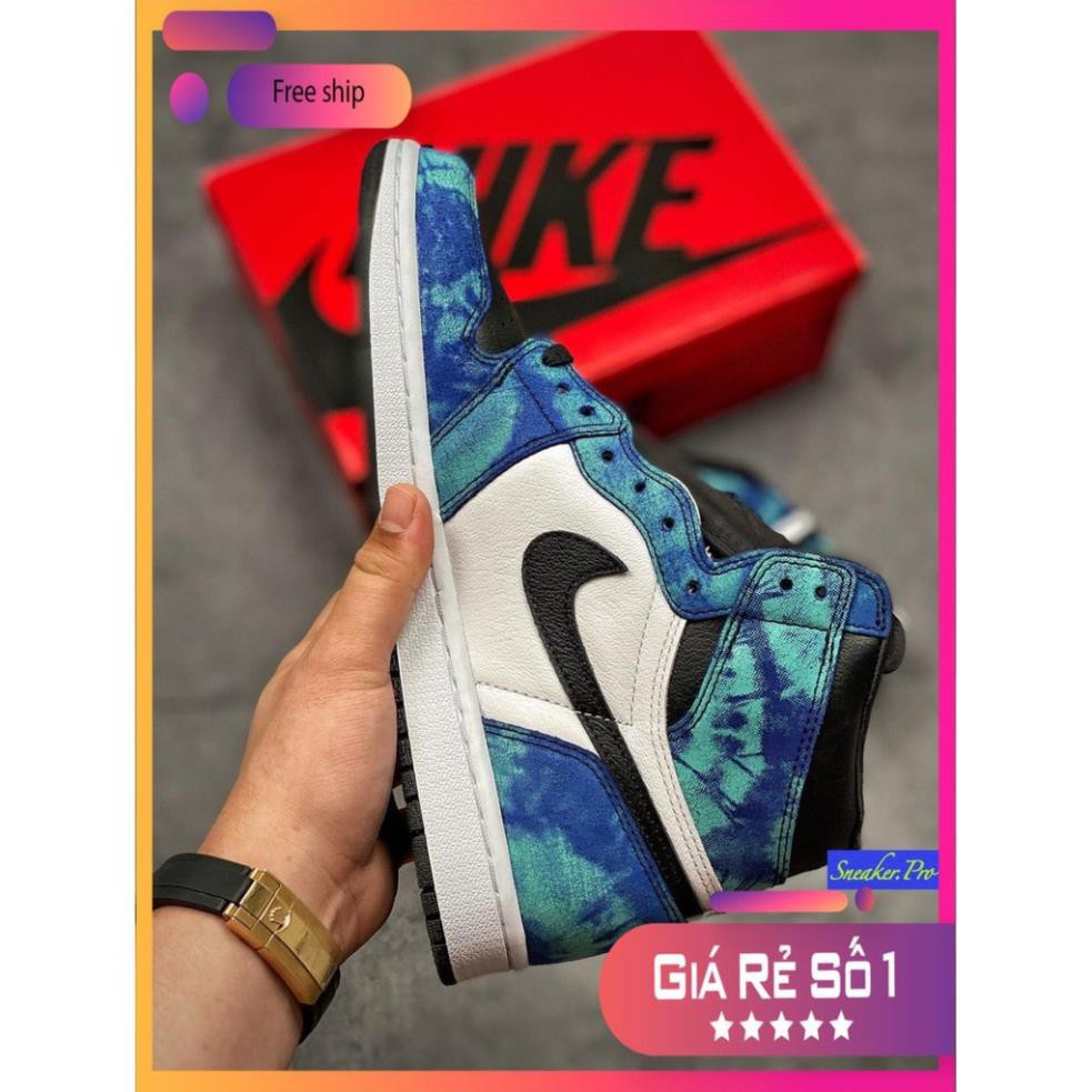 (FULL BOX + QUÀ TẶNG) Giày thể thao AIR Jordan 1 Retro High Tie Dye (W) cổ cao siêu đẹp, cá tính dành cho nam và nữ