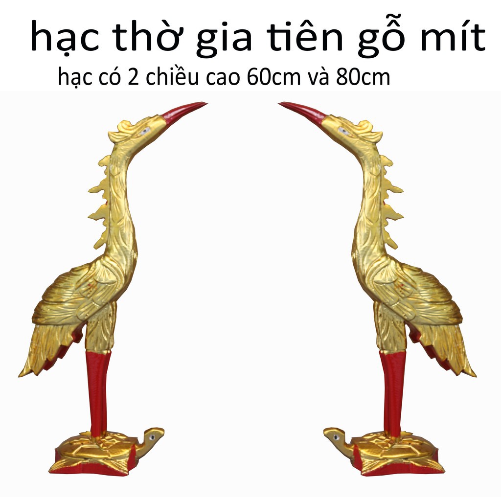 (Hàng cao cấp) Đôi hạc thờ gia tiên-Hạc thờ gỗ mít